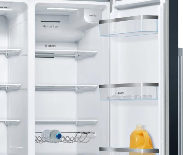 Хладилник Bosch KAD93ABEP SER6 American SbS refrigerator, NoFrost, E, 178.7/90.8/70.7cm, 562l(371+191), 42dB, Auto dispenser and IceMaker, water connect., inv.comp., black