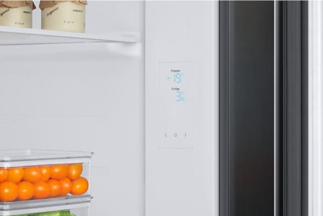Хладилник Samsung RS66A8101B1/EF, Side by Side Refrigerator with SpaceMax technology, Twin Cooling Plus, Smart Conversion, No Frost, 652 I (409/243), 36 dBA, DIT, Energy Efficiency E, H 178 cm, Black