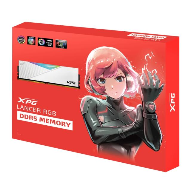 Памет ADATA LANCER RGB 32GB (2x16GB) DDR5 5600 MHz U-DIMM White