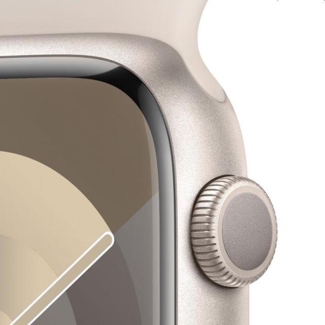 Часовник Apple Watch Series 9 GPS 45mm Starlight Aluminium Case with Starlight Sport Band - S/M