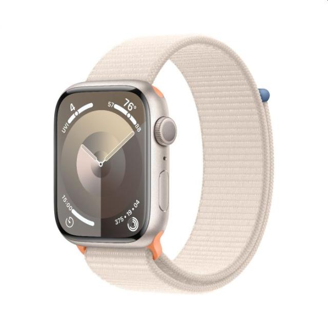 Часовник Apple Watch Series 9 GPS 45mm Starlight Aluminium Case with Starlight Sport Loop