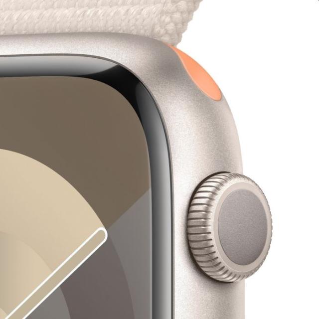Часовник Apple Watch Series 9 GPS 45mm Starlight Aluminium Case with Starlight Sport Loop