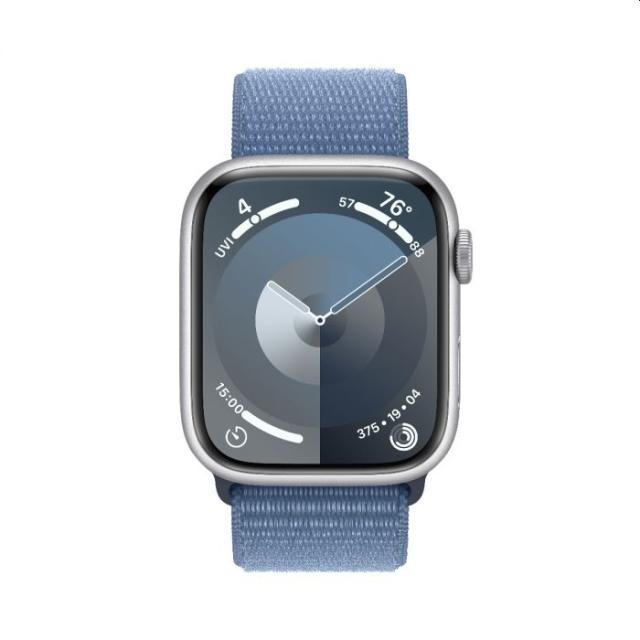 Часовник Apple Watch Series 9 GPS 45mm Silver Aluminium Case with Winter Blue Sport Loop