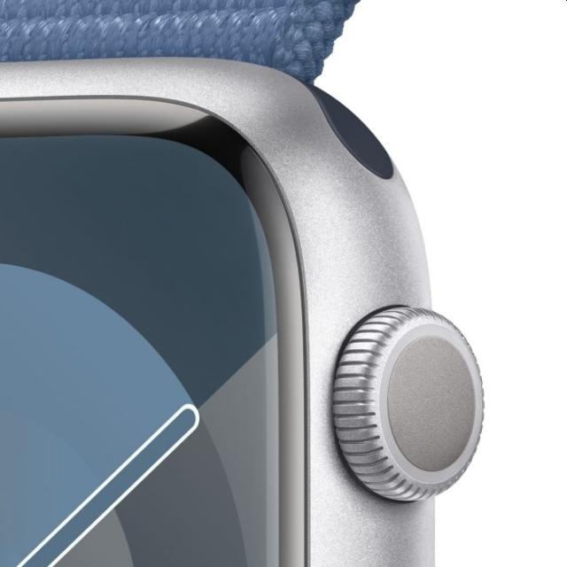 Часовник Apple Watch Series 9 GPS 45mm Silver Aluminium Case with Winter Blue Sport Loop