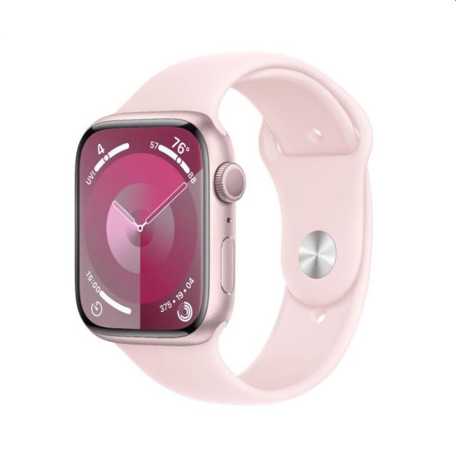 Часовник Apple Watch Series 9 GPS 45mm Pink Aluminium Case with Light Pink Sport Band - S/M