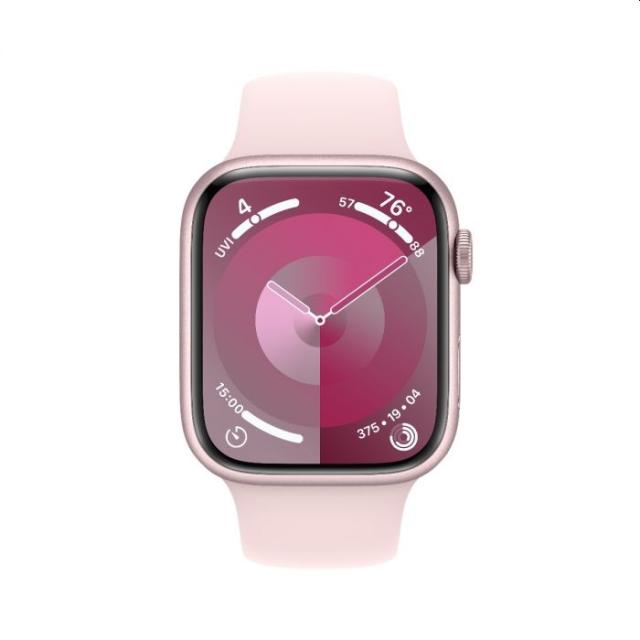 Часовник Apple Watch Series 9 GPS 45mm Pink Aluminium Case with Light Pink Sport Band - S/M