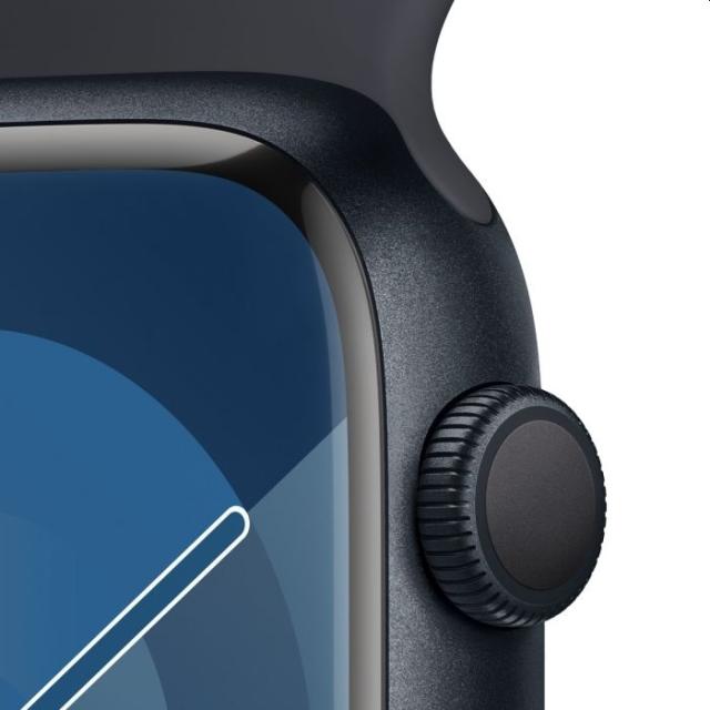 Часовник Apple Watch Series 9 GPS 45mm Midnight Aluminium Case with Midnight Sport Band - M/L