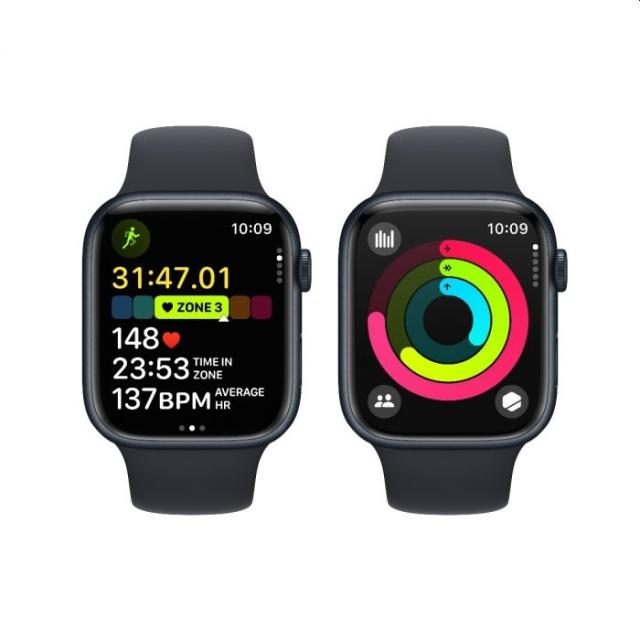 Часовник Apple Watch Series 9 GPS 45mm Midnight Aluminium Case with Midnight Sport Band - M/L