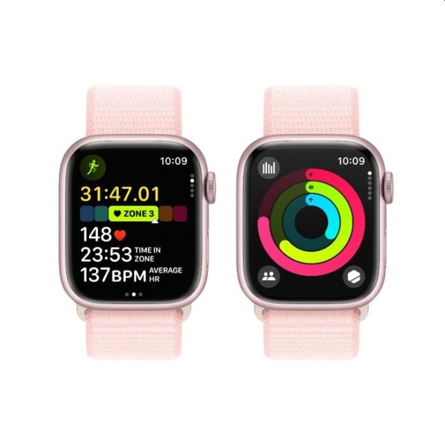 Часовник Apple Watch Series 9 GPS + Cellular 41mm Pink Aluminium Case with Light Pink Sport Loop
