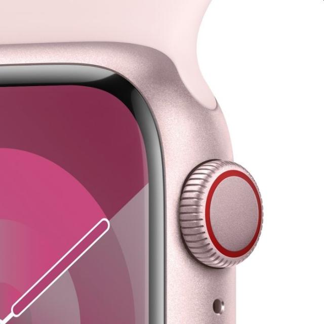 Часовник Apple Watch Series 9 GPS + Cellular 41mm Pink Aluminium Case with Light Pink Sport Band - S/M