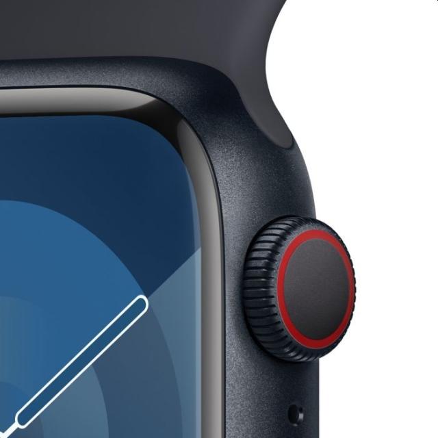 Часовник Apple Watch Series 9 GPS + Cellular 41mm Midnight Aluminium Case with Midnight Sport Band - M/L