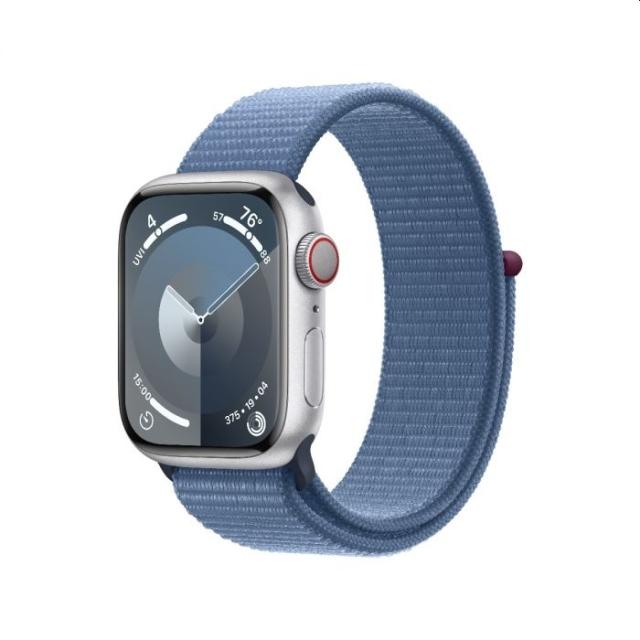 Часовник Apple Watch Series 9 GPS + Cellular 41mm Silver Aluminium Case with Winter Blue Sport Loop