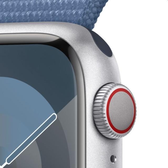 Часовник Apple Watch Series 9 GPS + Cellular 41mm Silver Aluminium Case with Winter Blue Sport Loop
