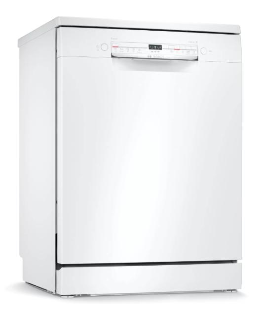 Съдомиялна Bosch SMS2ITW11E SER2 Free-standing dishwasher, E, Polinox, 10,5l, 12ps, 5p/4o, 48dB(C), Start delay 9h, w/o Height Adjustable Top Basket, Extra dry, white, HC