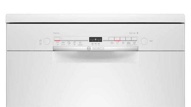 Съдомиялна Bosch SMS2ITW11E SER2 Free-standing dishwasher, E, Polinox, 10,5l, 12ps, 5p/4o, 48dB(C), Start delay 9h, w/o Height Adjustable Top Basket, Extra dry, white, HC