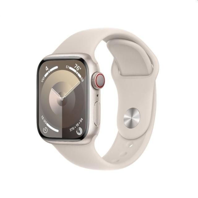 Часовник Apple Watch Series 9 GPS + Cellular 41mm Starlight Aluminium Case with Starlight Sport Band - S/M