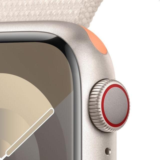 Часовник Apple Watch Series 9 GPS + Cellular 41mm Starlight Aluminium Case with Starlight Sport Loop