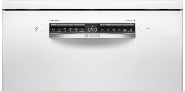 Съдомиялна Bosch SMS4EMW06E SER4 Free-standing dishwasher, B, EcoDrying, 9,0l, 14ps, 6p/5o, 42dB(B), Silence 41dB, 3rd drawer, Rackmatic, white, HC