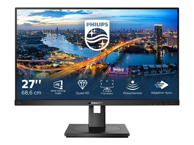 Монитор Philips 275B1, 27" (68.58 cm) IPS панел, 75 Hz, QHD, 4 ms, 300 cd/m2, DisplayPort, DP, HDMI, DVI-D, 4x USB 3.2