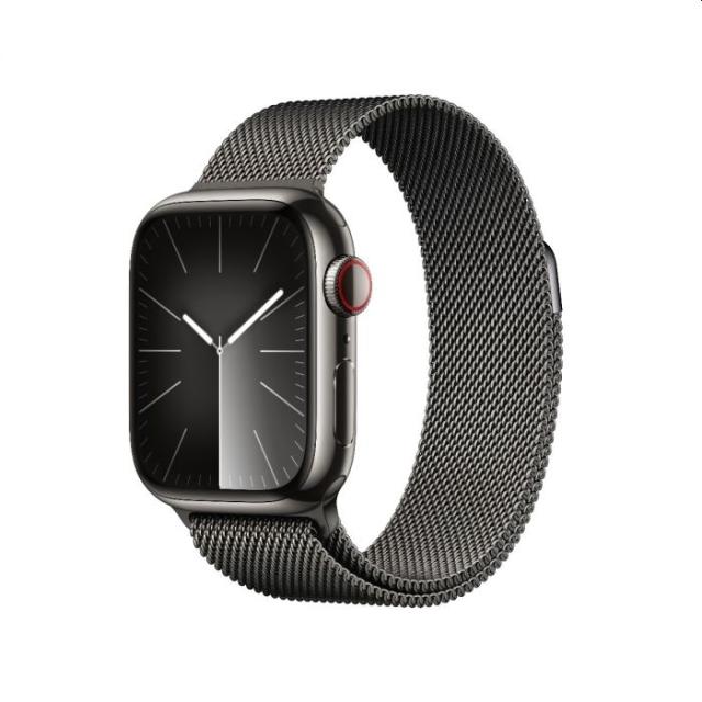 Часовник Apple Watch Series 9 GPS + Cellular 41mm Graphite Stainless Steel Case with Graphite Milanese Loop