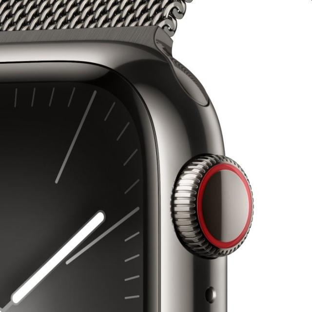 Часовник Apple Watch Series 9 GPS + Cellular 41mm Graphite Stainless Steel Case with Graphite Milanese Loop