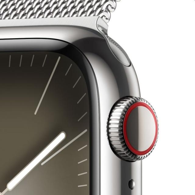 Часовник Apple Watch Series 9 GPS + Cellular 41mm Silver Stainless Steel Case with Silver Milanese Loop