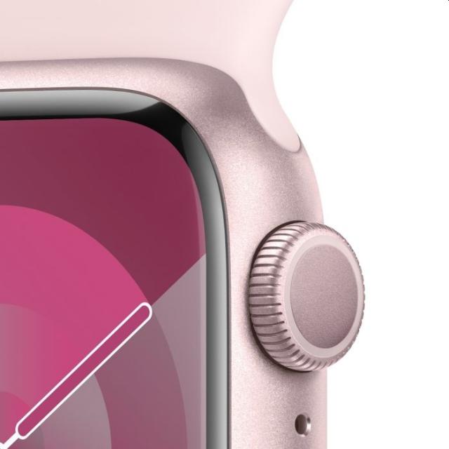 Часовник Apple Watch Series 9 GPS 41mm Pink Aluminium Case with Light Pink Sport Band - S/M