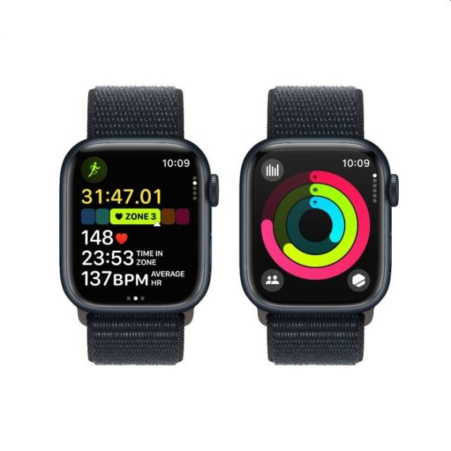 Часовник Apple Watch Series 9 GPS 41mm Midnight Aluminium Case with Midnight Sport Loop