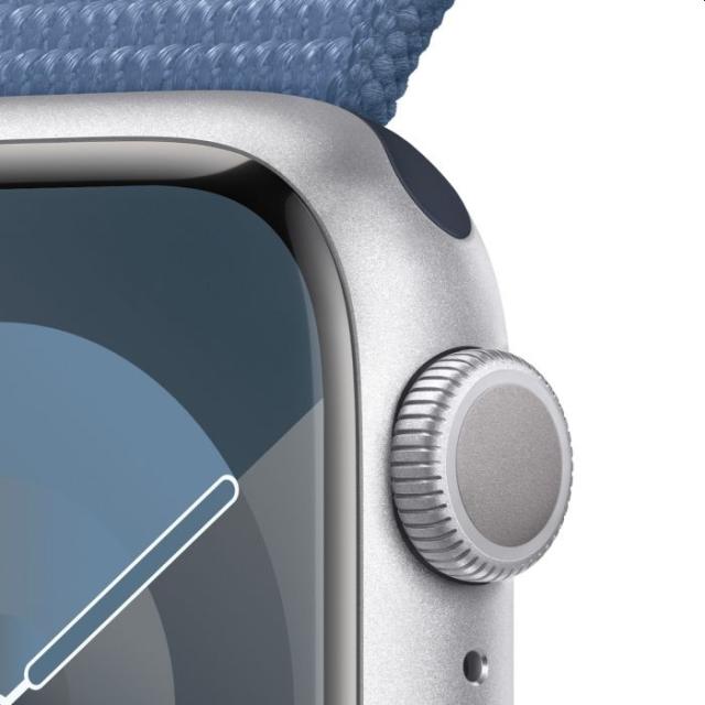 Часовник Apple Watch Series 9 GPS 41mm Silver Aluminium Case with Winter Blue Sport Loop