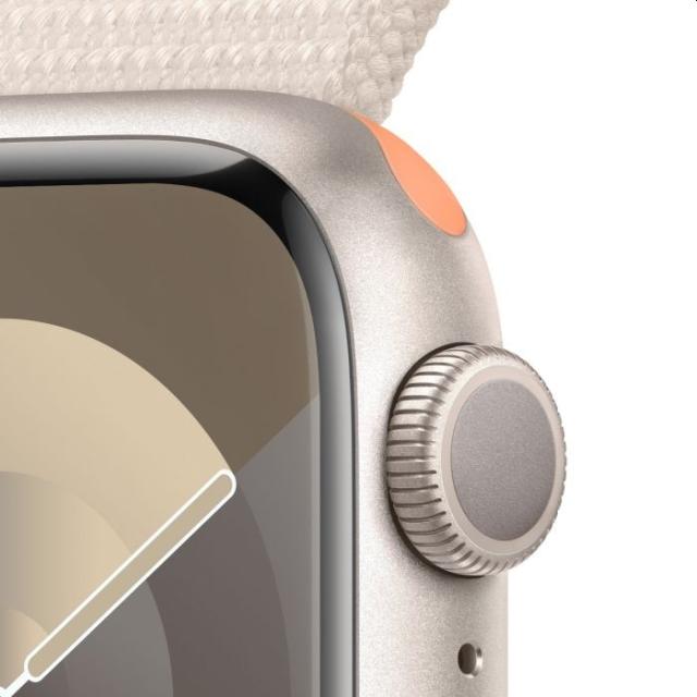 Часовник Apple Watch Series 9 GPS 41mm Starlight Aluminium Case with Starlight Sport Loop