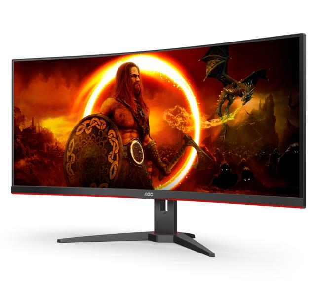 Монитор AOC CU34G2XE/BK, 34" Curved 1500R VA WLED, 3440x1440@144Hz, 4ms GtG, 1ms MPRT, 300 cd/m2, 3000:1, DCR 80M:1, Adaptive Sync, FlickerFree, Low Blue Light, Tilt, HDMI, 2xDP
