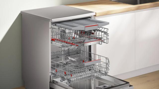 Съдомиялна Bosch SMS6ECI11E SER6 Free-standing dishwasher, C, EcoDrying, 9,0l, 14ps, 6p/5o, 40dB(B), Silence 39dB, 3rd drawer, Extra Clean Zone, inox, HC