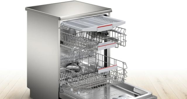 Съдомиялна Bosch SMS6TCI00E SER6 Free-standing dishwasher, A, Zeolith, EcoDrying, 9,5l, 14ps, 6p/5o, 44dB(B), Silence 42dB, 3rd drawer, inox, HC