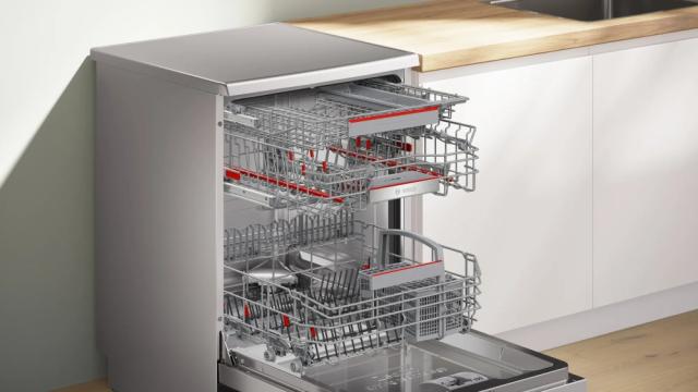 Съдомиялна Bosch SMS6ZDI11E SER6 Free-standing dishwasher, B, Zeolith, 9,0l, 13ps, 6p/5o, 40dB(B), Silence 39dB, Extra Space 3rd basket, Extra Clean Zone, inox, HC