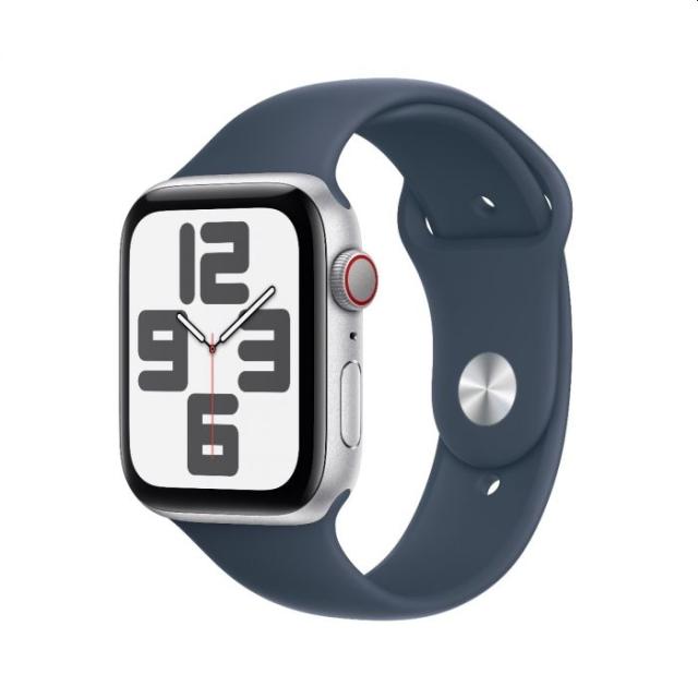 Часовник Apple Watch SE2 v2 Cellular 44mm Silver Alu Case w Storm Blue Sport Band - M/L