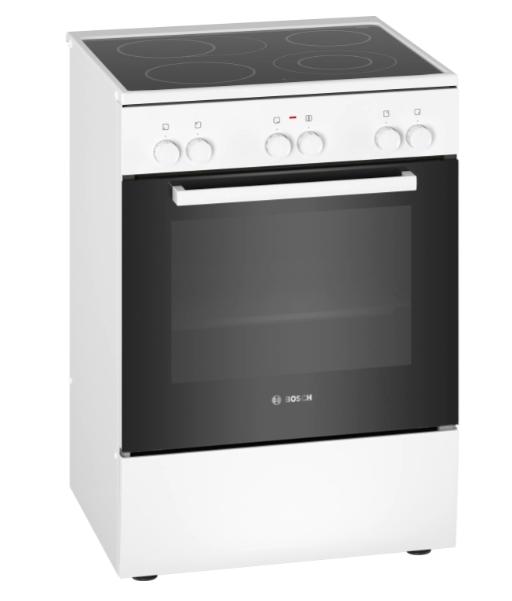 Готварска печка Bosch HKA090220, Electric free-standing cooker, glass-ceramic radiant, white