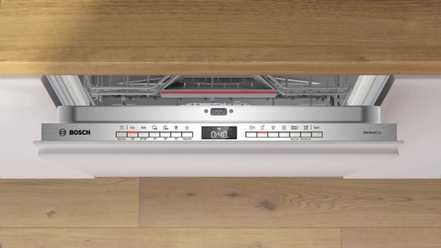 Съдомиялна Bosch SMV6YCX02E SER6 Dishwasher fully integrated, A, Zeolith, EcoDrying, 9,5l, 14ps, 6p/5o, 44dB(B), Silence 43dB, 3rd basket, display, HC, interior light
