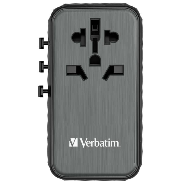 Адаптер Verbatim UTA-06 GaN III Universal Travel Adapter with 2 x USB-C PD 100W & QC 4+ / 2 x USB-A QC 3.0
