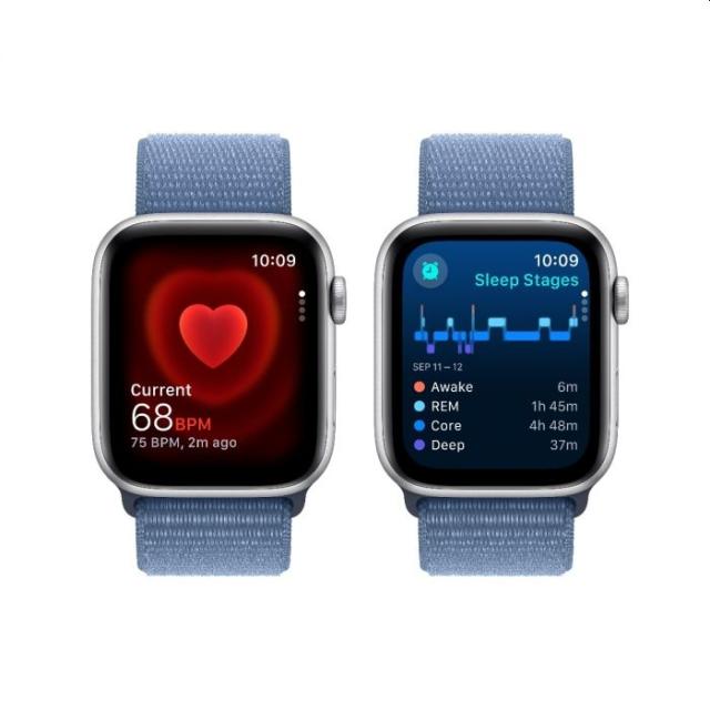 Часовник Apple Watch SE2 v2 GPS 44mm Silver Alu Case w Winter Blue Sport Loop