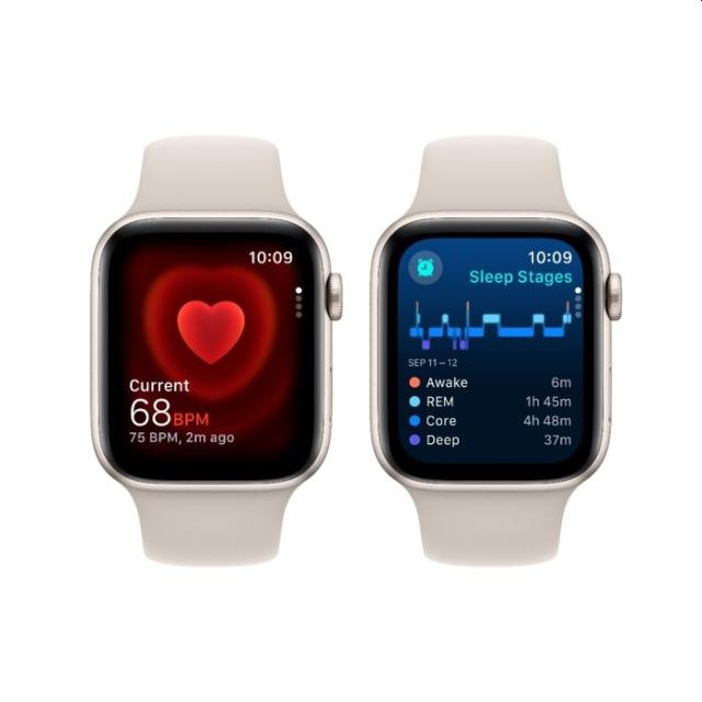 Часовник Apple Watch SE2 v2 GPS 44mm Starlight Alu Case w Starlight Sport Band - M/L