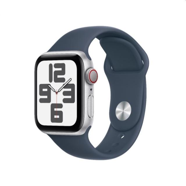 Часовник Apple Watch SE2 v2 Cellular 40mm Silver Alu Case w Storm Blue Sport Band - S/M