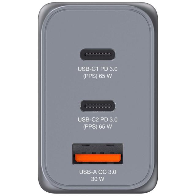 Зарядно устройство Verbatim GNC-65 GaN Charger 3 Port 65W USB A/C (EU/UK/US)