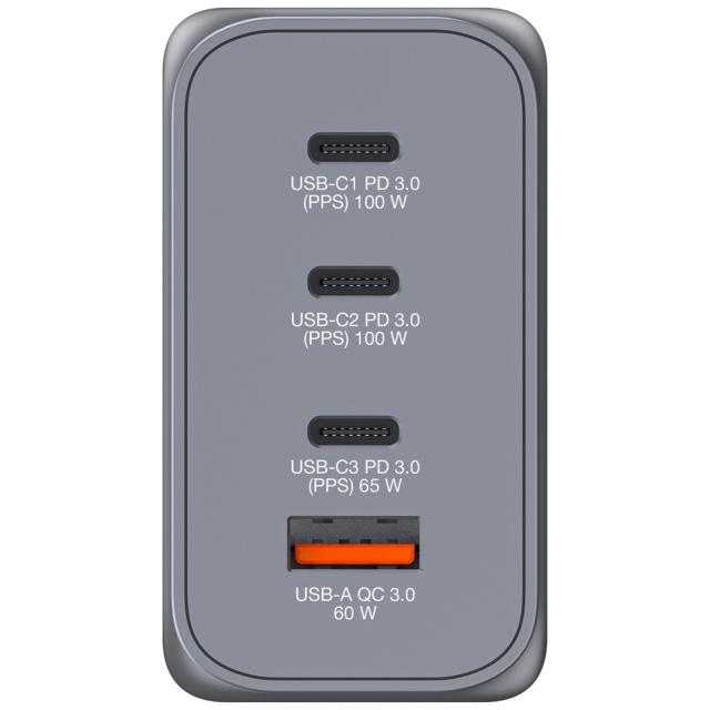 Зарядно устройство Verbatim GNC-200 GaN Charger 4 Port 200W USB A/C (EU/UK/US)