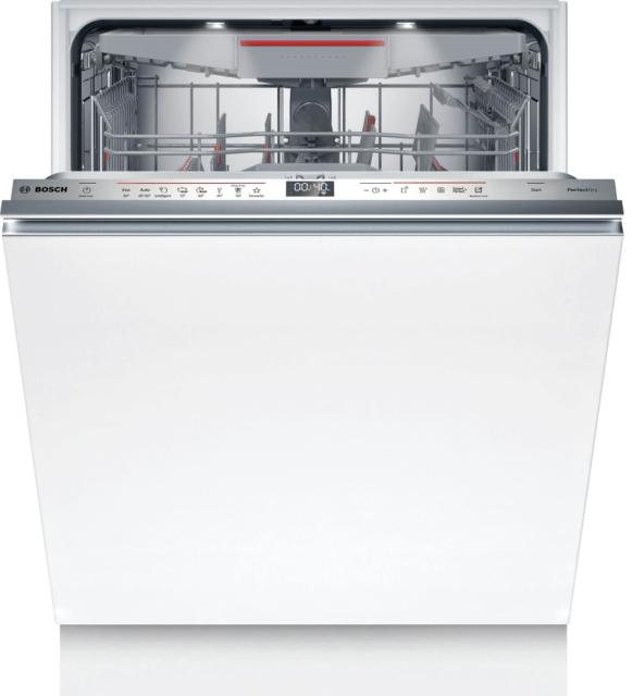 Съдомиялна Bosch SMV6YCX05E SER6 Intelligent dishwasher fully integrated, A, Zeolith, EcoDrying, 9,5l, 14ps, 8p/5o, 44dB(B), Silence 43dB, 3rd basket, Extra Clean Zone, TimeLight, display, HC, interior light
