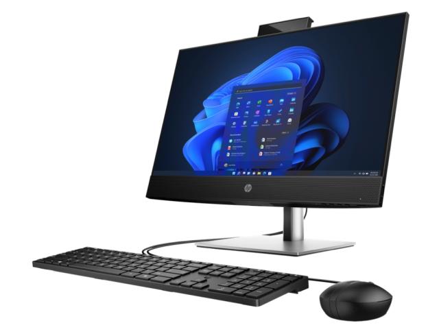 Настолен компютър HP ProOne 440 G9 R All-in-One, Core i5-13500T (up to 4.6GHz/24MB/14C), 23.8" FHD IPS non-Touch + 5MP WebCam, 16GB 3200Mhz 1DIMM, 512GB M.2 PCIe SSD, HP 125 Wired Mouse, NO Keyboard, Wi-Fi 6 + BT 5.3, Win 11 Pro