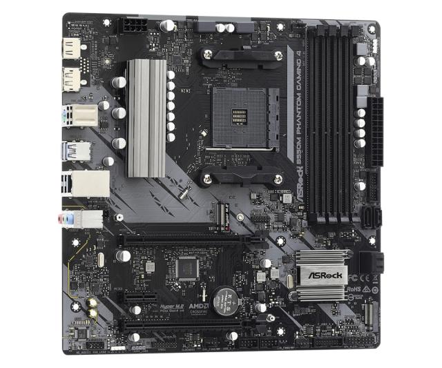 Дънна платка Asrock B550M Phantom Gaming 4 + Lanberg Wireless Network Card USB adapter NC-1200-WIE AC1200 Dual Band