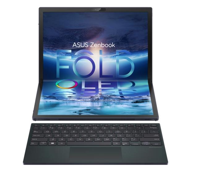 Лаптоп Asus Zenbook Fold OLED UX9702AA-FOLED-MD731X, Intel i7-1250U 1.1 GHz (8-core/12-thread, 12MB cache, up to 4.7 GHz),  17,3" 2560 x 1920 FOLED 4:3 aspect ratio, LPDDR5 16G (ON BD), 1TB PCIEG4 SSD, WiFi 6e, Win 11 Pro, Tech Black+Fury Gaming Chai