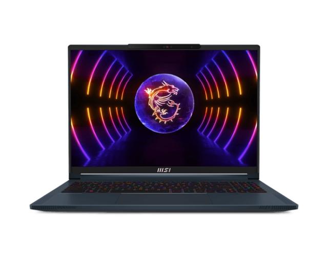 Лаптоп MSI Stealth 16 Studio A13VG, i7-13700H (14C/20T), 16" 16:10 QHD+(2560x1600), 240Hz, IPS, 32GB 5200MHz, 1TB PCIe SSD Gen4x4, RTX 4070 GDDR6 8GB, 2x M.2, IR FHD Cam, RGB Kbd,  4-Cell 99.9Whr, No OS, 2Y, 1.99 kg, Blue+Fury Gaming Chair Avenger M+