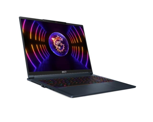 Лаптоп MSI Stealth 16 Studio A13VG, i7-13700H (14C/20T), 16" 16:10 QHD+(2560x1600), 240Hz, IPS, 32GB 5200MHz, 1TB PCIe SSD Gen4x4, RTX 4070 GDDR6 8GB, 2x M.2, IR FHD Cam, RGB Kbd,  4-Cell 99.9Whr, No OS, 2Y, 1.99 kg, Blue+Fury Gaming Chair Avenger M+