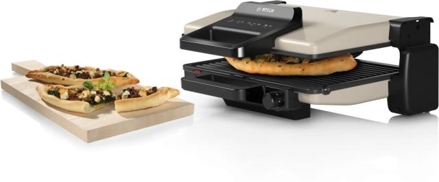 Контактен грил Bosch TCG3302, Contact grill 3 in 1, 2000 W,  Removable aluminum grill plates with non-stick ceramic coating, silver